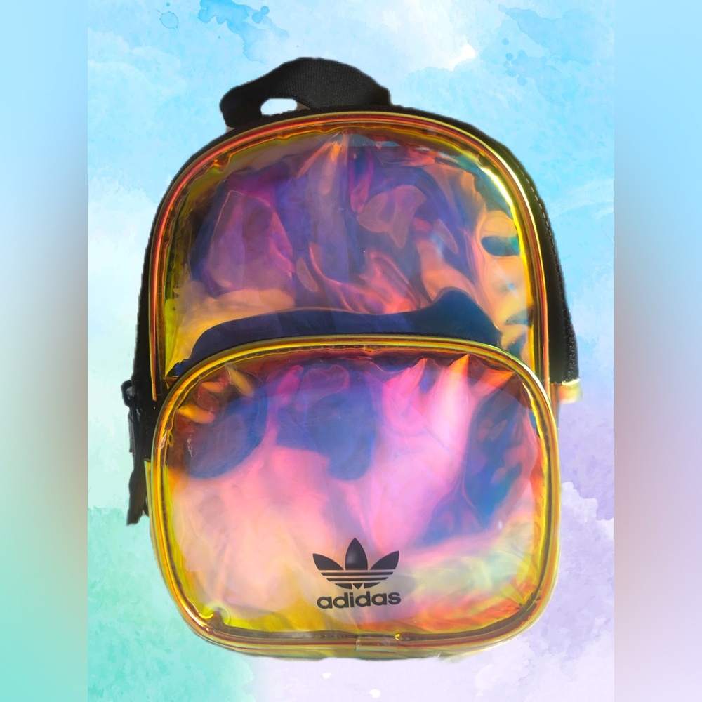 Golden Adidas Originals Iridescent mini backpack